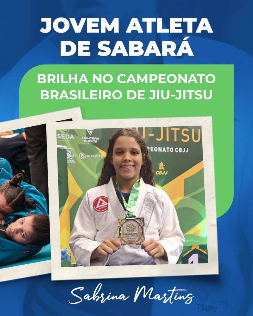 Jovem atleta de Sabará conquista medalhas no Campeonato Brasileiro de Jiu-Jitsu