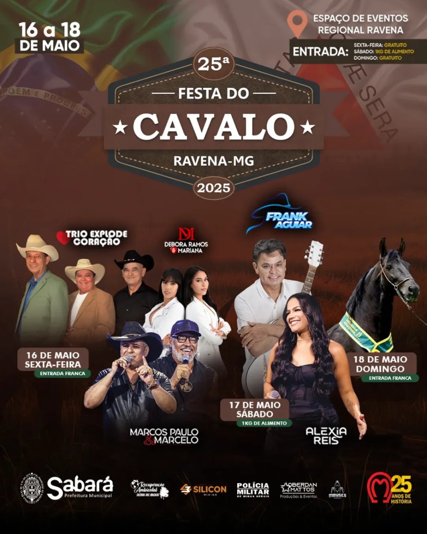 Ravena celebra tradição rural com a 25ª Festa do Cavalo em Sabará