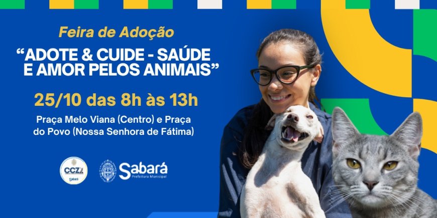 Prefeitura de Sabará promove ação de adoção e cuidados com animais neste sábado (25/10)