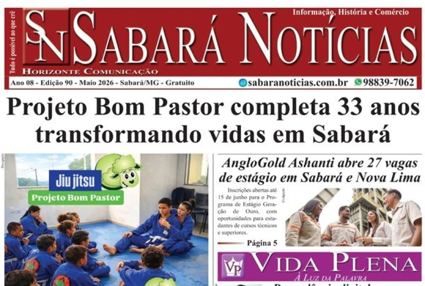 Edição 90 - Maio 2026- Jornal Sabará Notícias