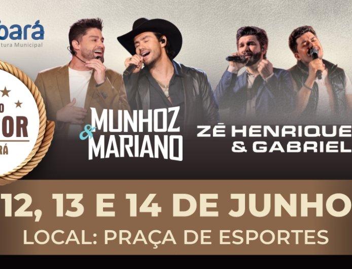 Festa do Criador em Sabará terá shows com Zé Henrique e Gabriel e Munhoz e Mariano
