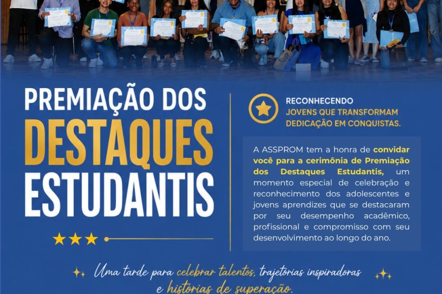 Jovens aprendizes de Minas são homenageados por excelência escolar e histórias de superação em premiação da Assprom