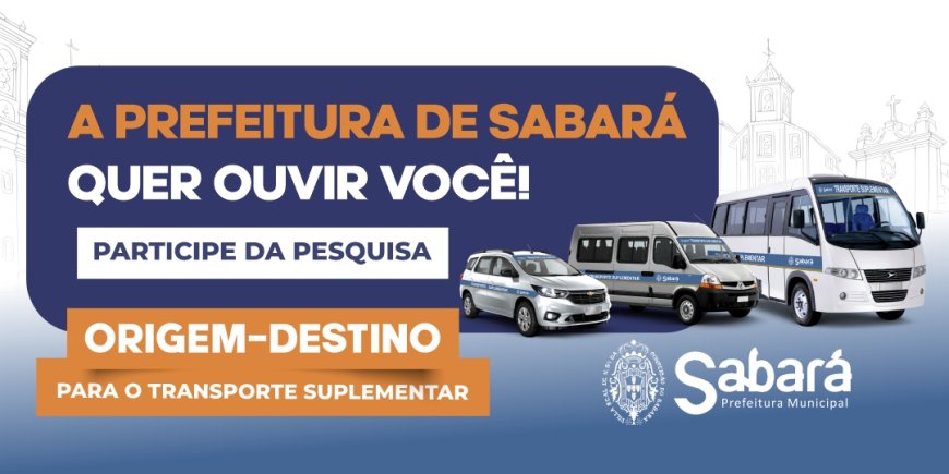 Prefeitura de Sabará realiza pesquisa sobre transporte suplementar e mobilidade urbana