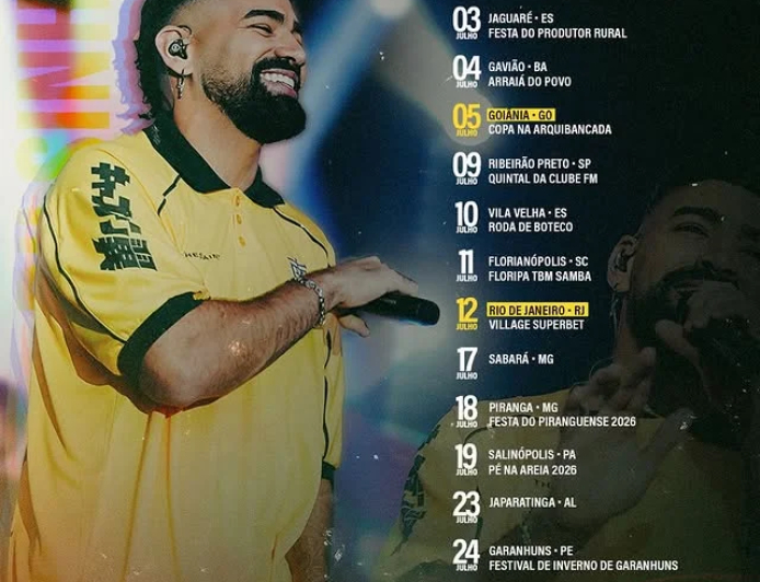 Dilsinho pode ser atração do aniversário de 315 anos de Sabará; cantor divulga show na cidade